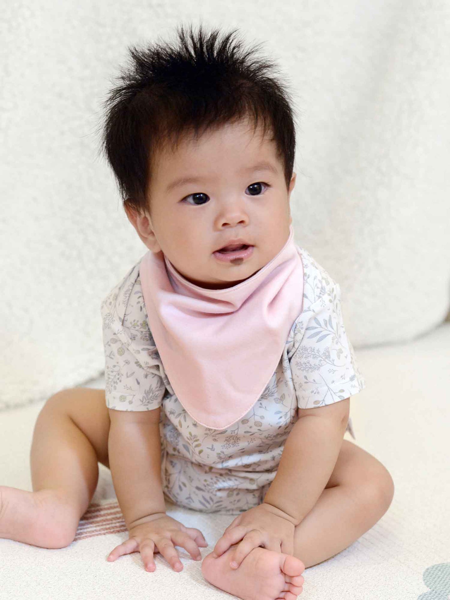 2 Pack Organic Cotton Bandana Bibs - Pink + Milk