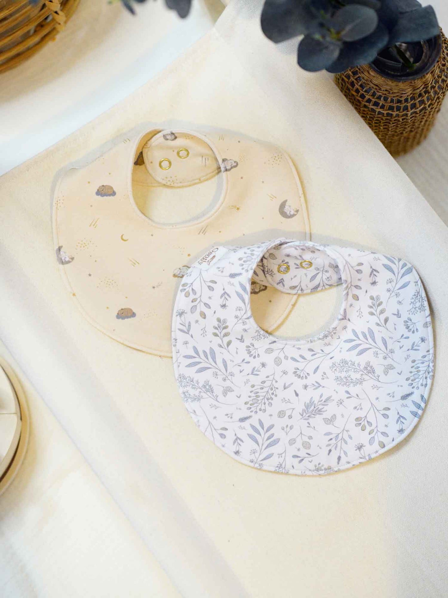 2 Pack Organic Cotton Bibs - Dream + Garden