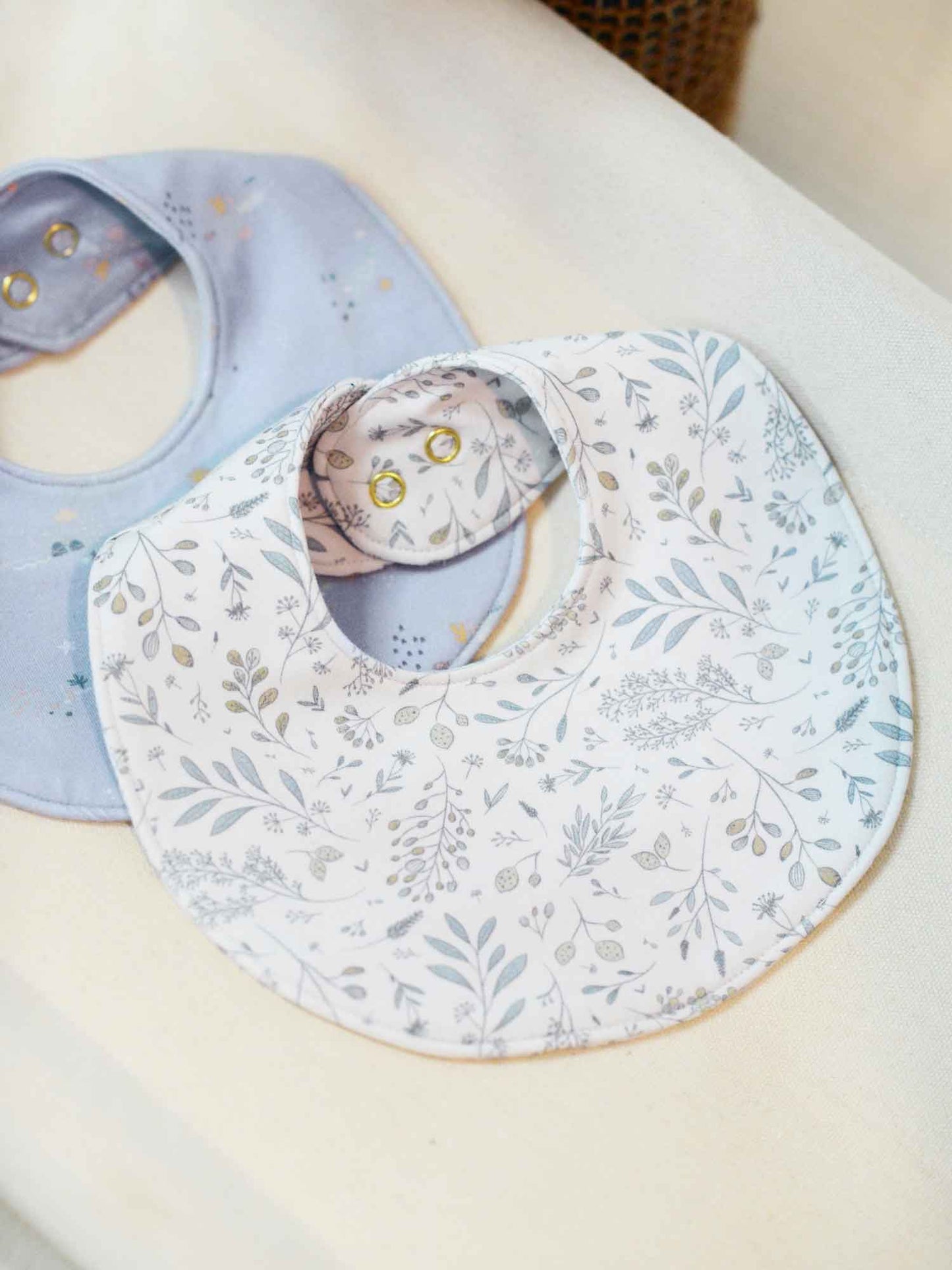 2 Pack Organic Cotton Bibs - Garden + Sea