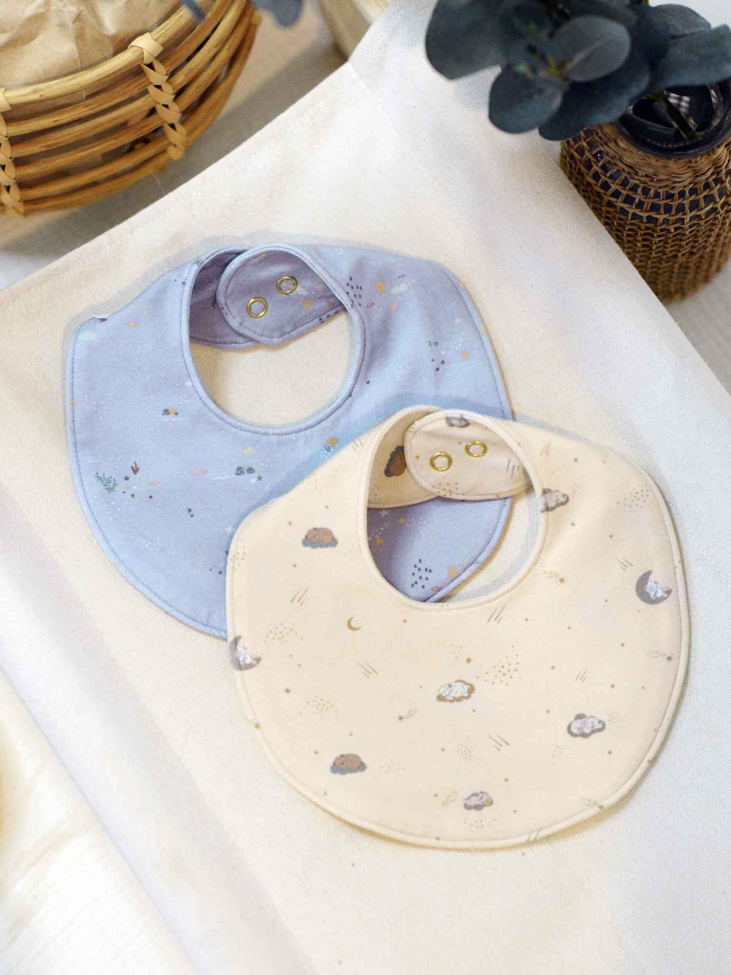 2 Pack Organic Cotton Bibs - Sea + Dream