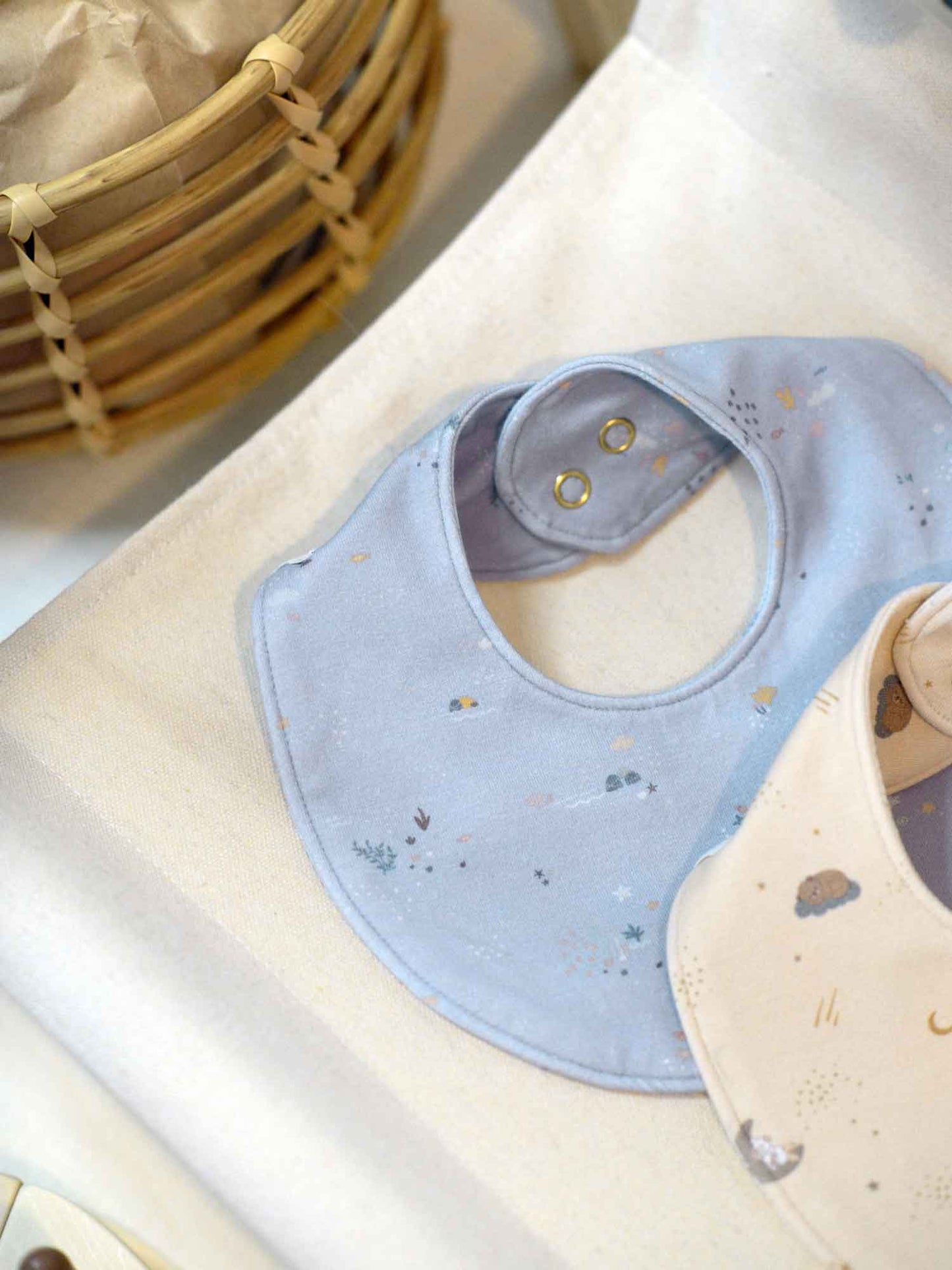 2 Pack Organic Cotton Bibs - Sea + Dream