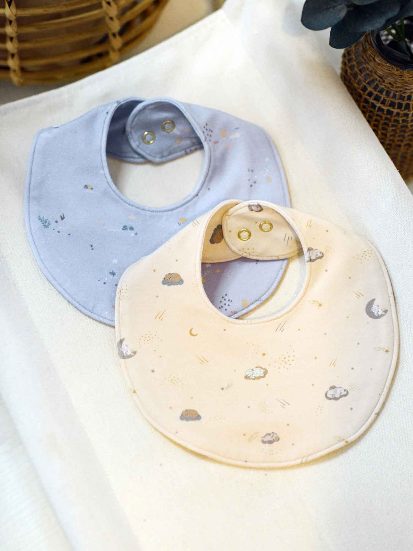 2 Pack Organic Cotton Bibs - Sea + Dream