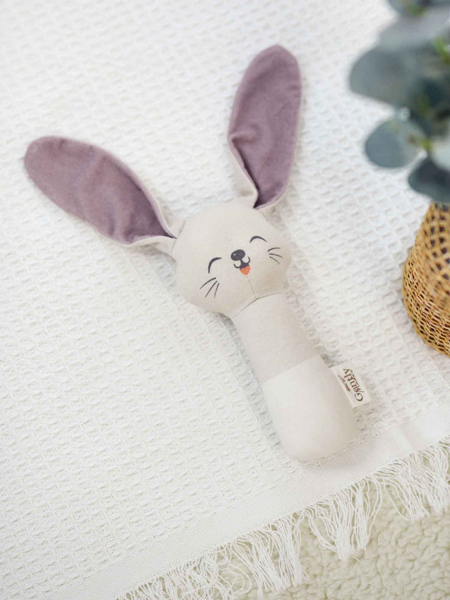 Poppy Bunny Hand Rattle, Gots