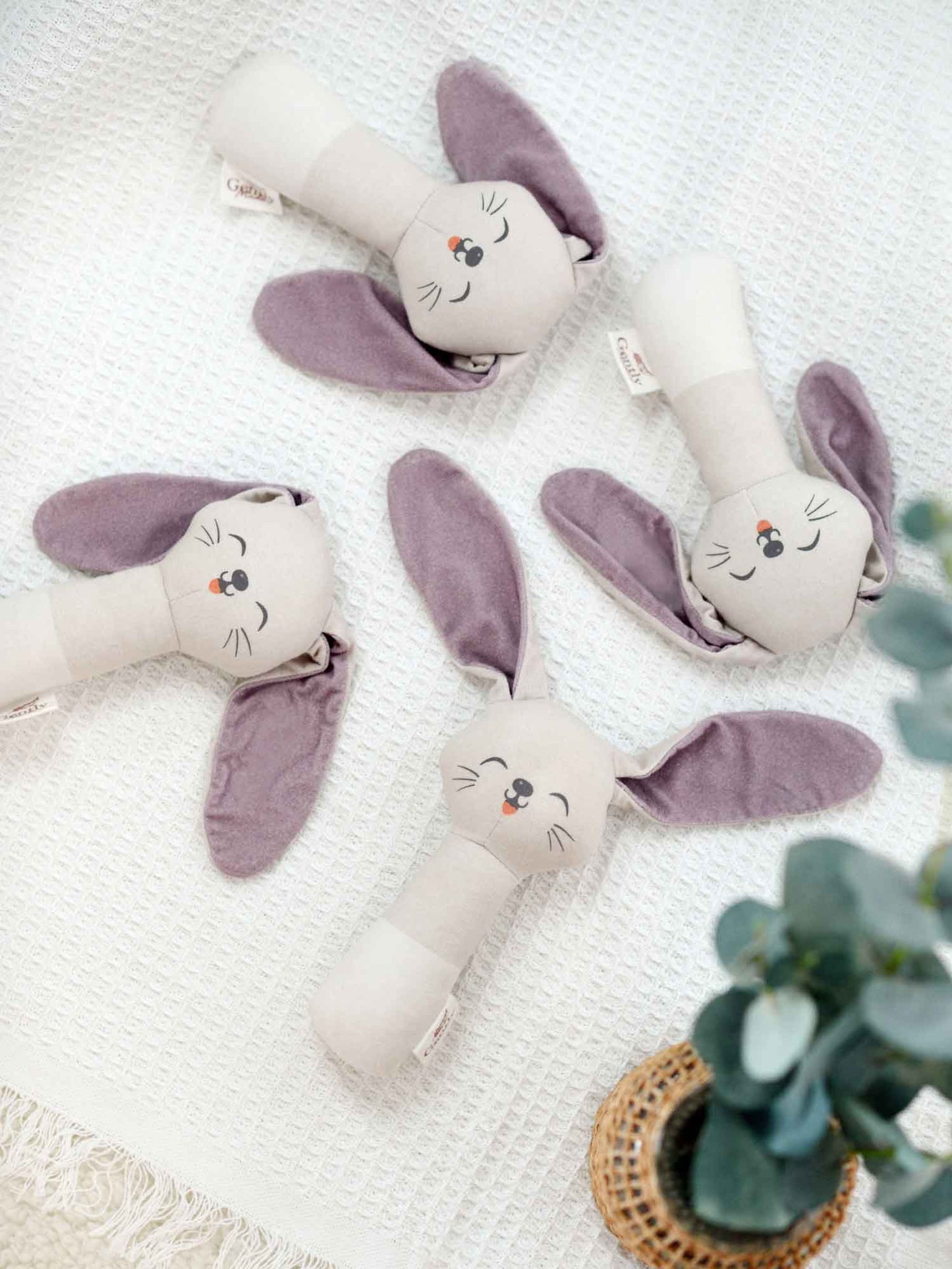 Poppy Bunny Hand Rattle, Gots