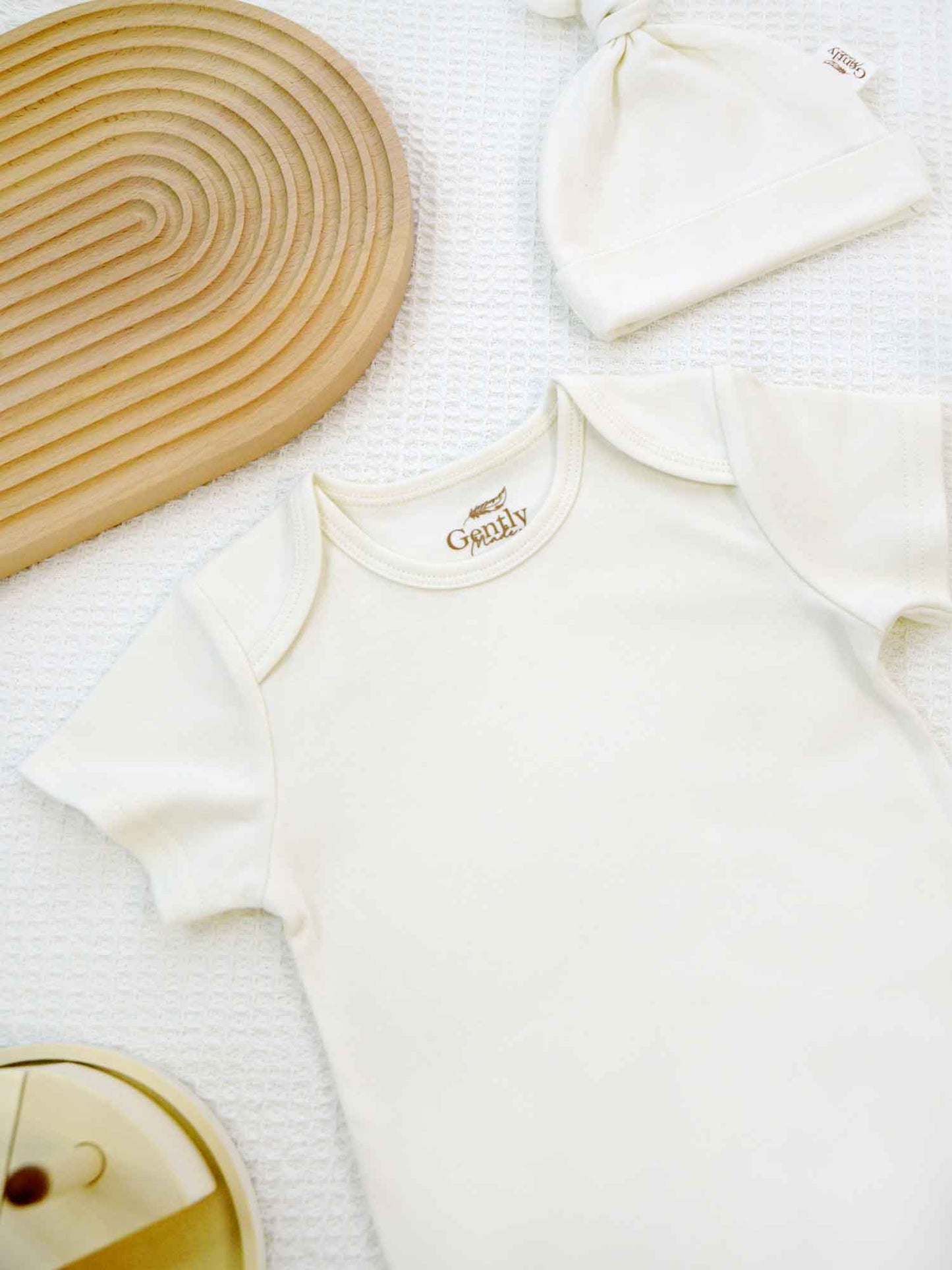 2 Pack Organic Cotton Onesies - Blue + Milk