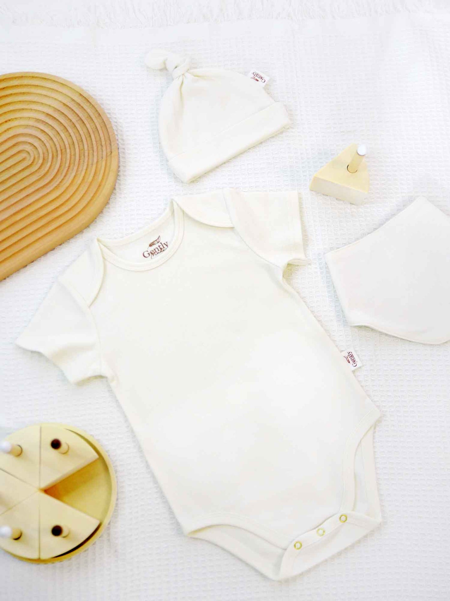 2 Pack Organic Cotton Onesies - Pink + Milk