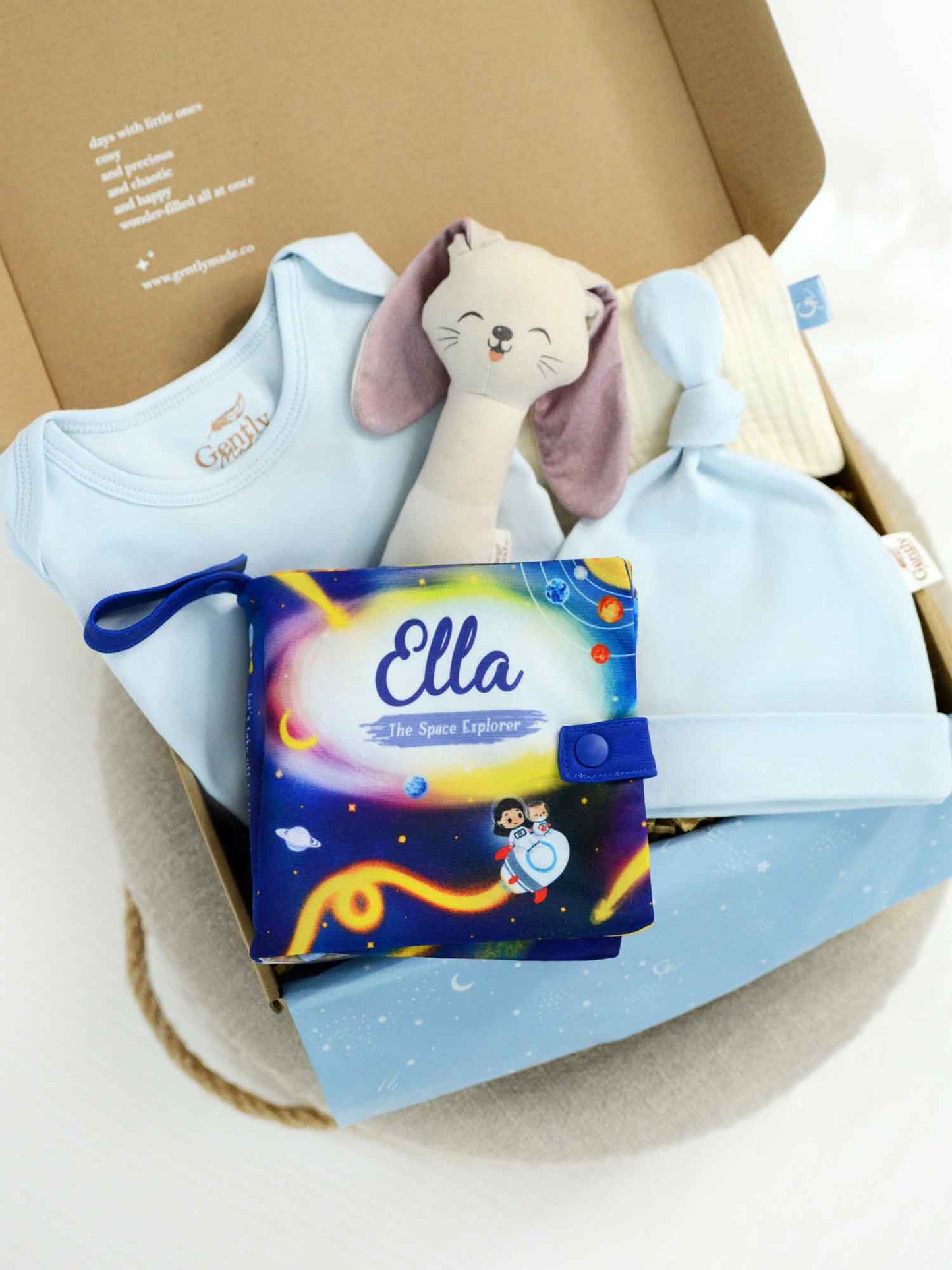 12-Page Snuggle Book Gift Set for Newborn - Blue