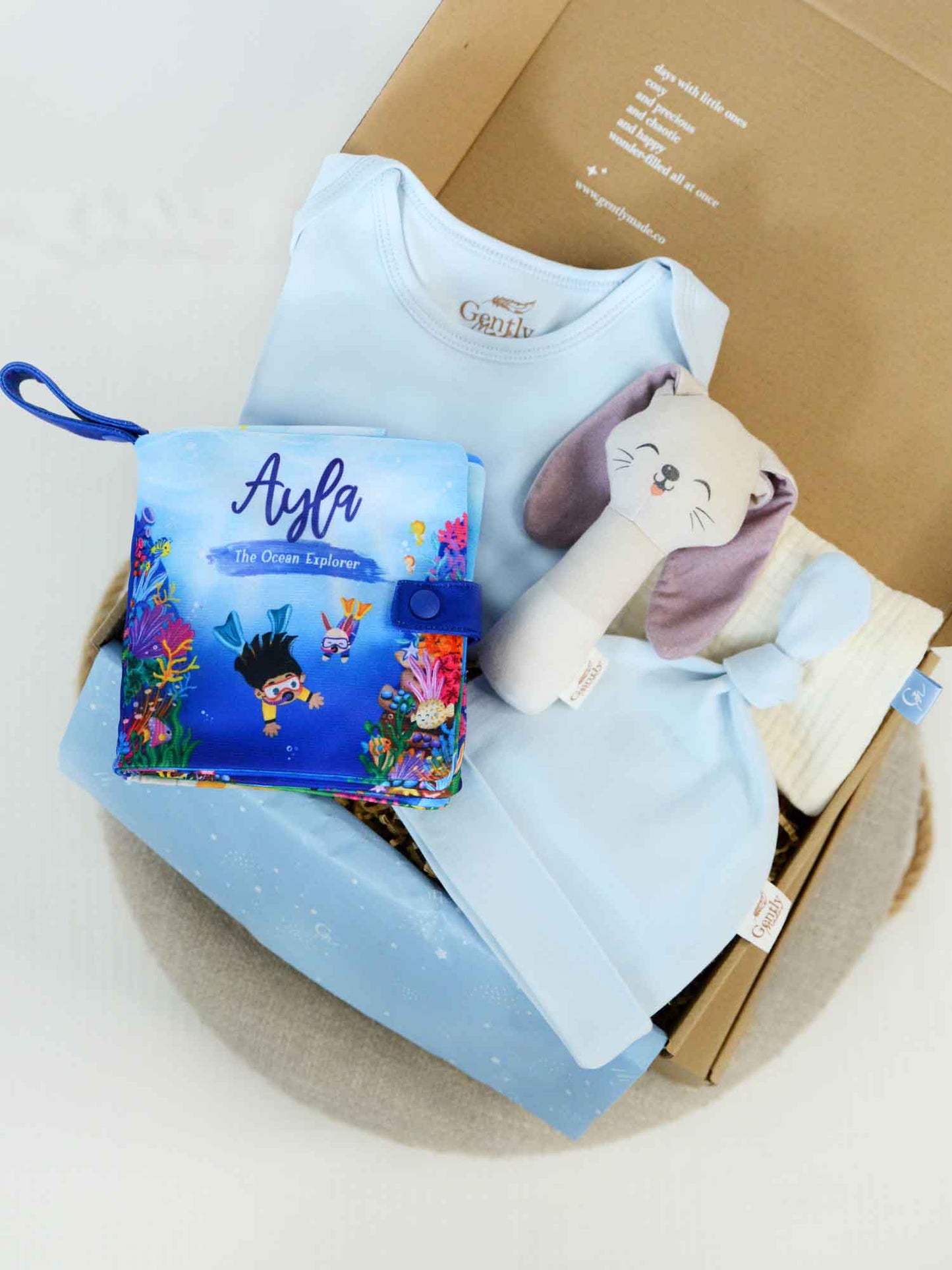 12-Page Snuggle Book Gift Set for Newborn - Blue