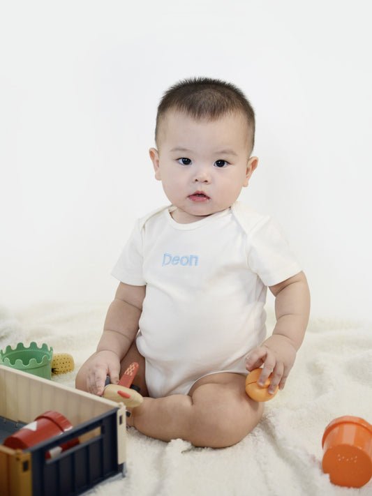 Personalised Embroidered Organic Cotton Onesie - Milk
