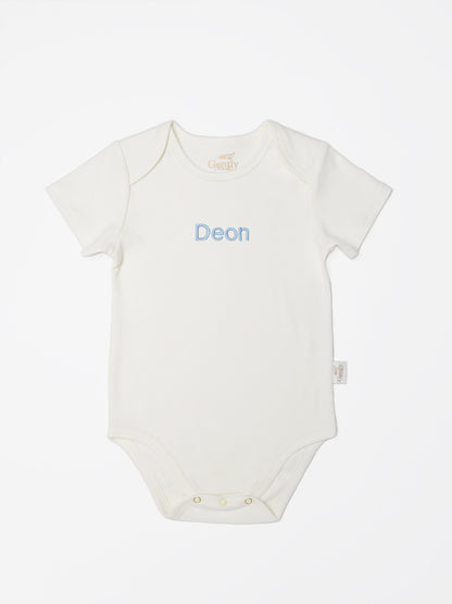 Personalised Embroidered Organic Cotton Onesie - Milk