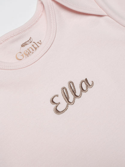 Personalised Embroidered Organic Cotton Onesie - Pink