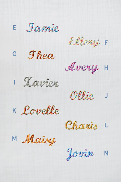 Personalised Embroidered Organic Cotton Bandana Bib - Pink